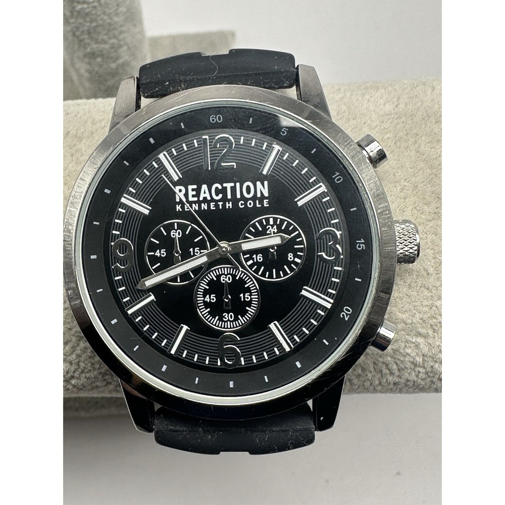 Reaction Kenneth Cole New Battery 10030929 Mens Watch 44MM 9" Silicone Band E23